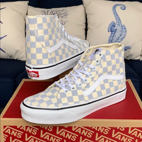 VANS Sk8-Hi TAPERED CHECKERBOARD Zenbl/TRWht WMNS - Picture 4 of 16